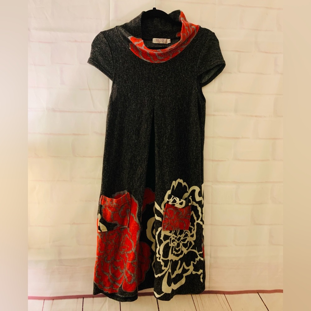 Funky People Bold Floral Sweater Dress